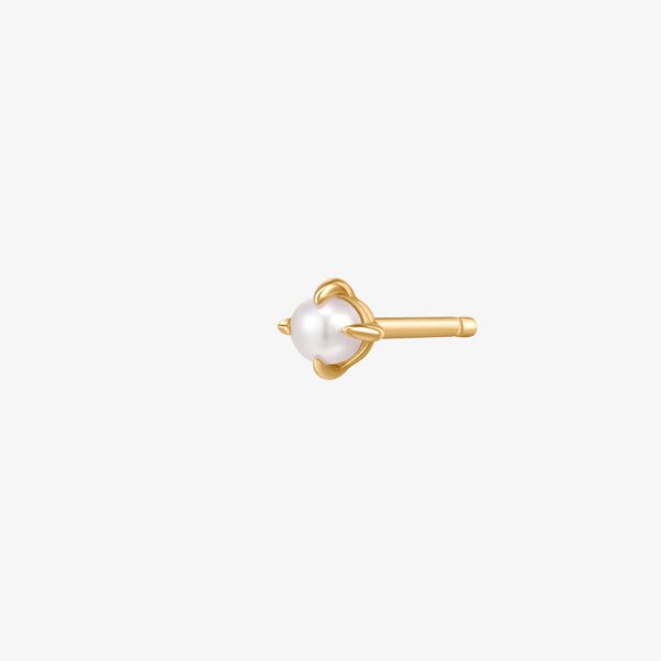 EVANGELINE | Single White Pearl Stud Earring