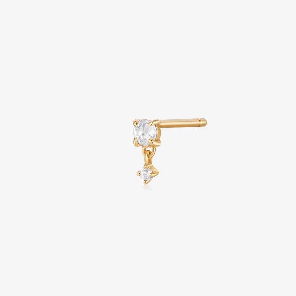 IDA | Rose Cut Double White Sapphire Stud Earring