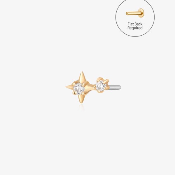 ADARA | Double Diamond Starburst Threadless Flatback Earring