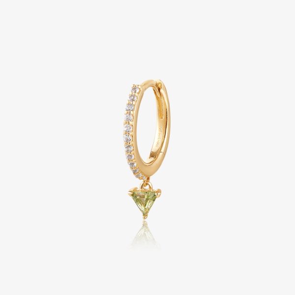 PERI | Peridot and White Sapphire Huggie Hoop