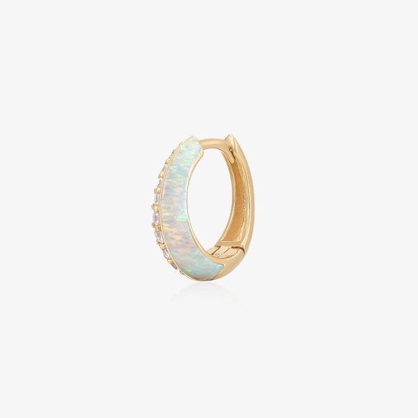 TINA | Opal and Lab Grown Diamond Huggie