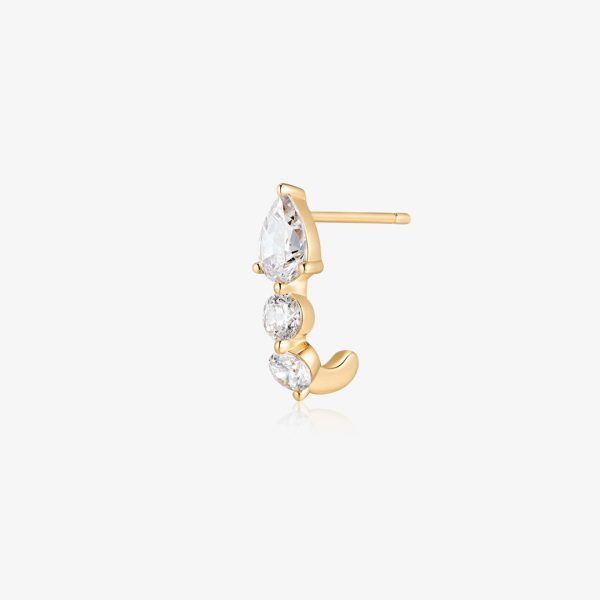 Pear and Round Lab Grown Diamond Single Stud