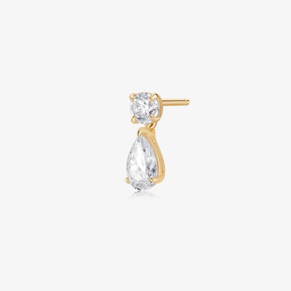 Drop Pear & Round Lab Grown Diamond Single Stud (0.9 ct. tw.)