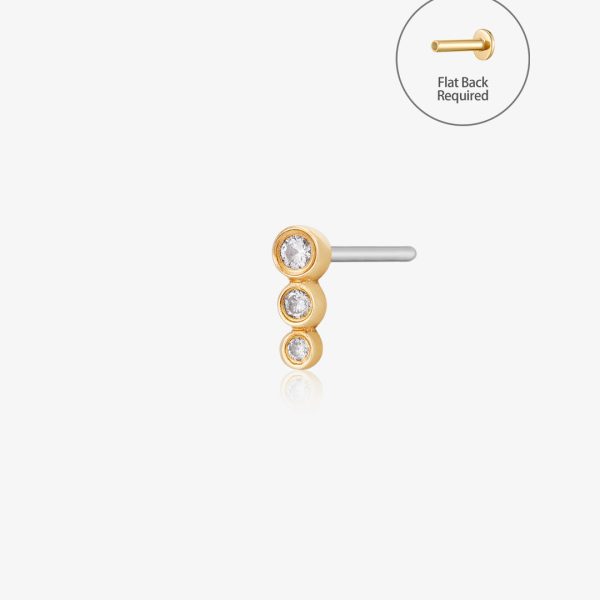 BEY | Graduated Bezel Diamond Threadless Flatback Earring