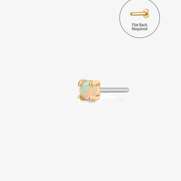 HERA | Single Opal Threadless Flatback Earring