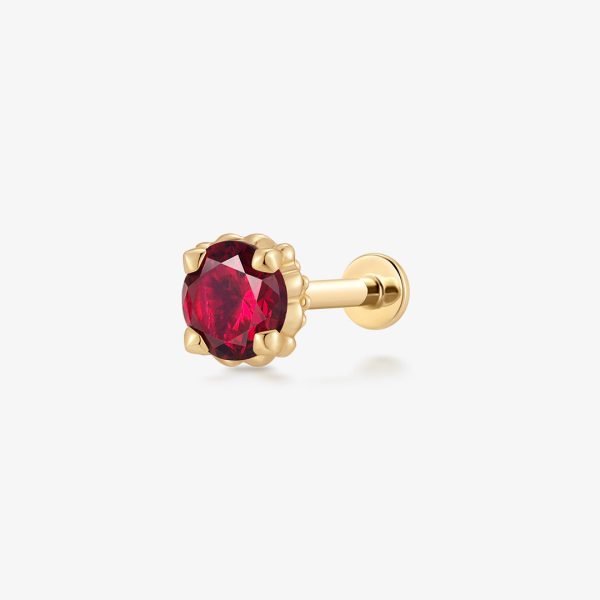 CHARLI | Lab Grown Ruby Threaded Flatback