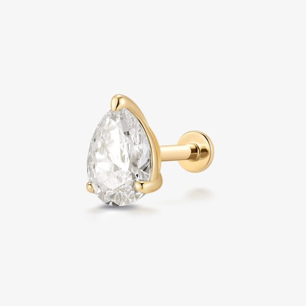 Pear Lab Grown Diamond Threaded Flatback (0.75 ct. tw.)