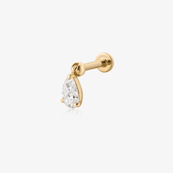 ARABELLA | Pear Lab Grown Diamond Dangle Threaded Flatback