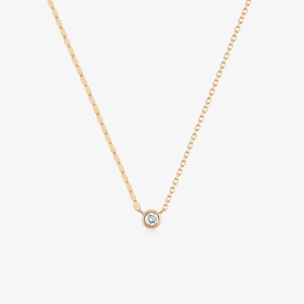 NOLA | Diamond Bezel Necklace with Dual Chain
