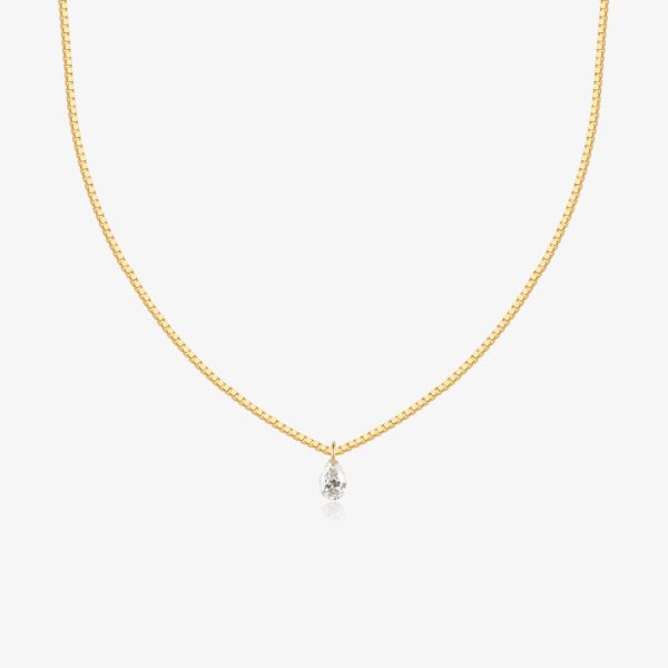 CHASSE | Pear Shape Floating Diamond Necklace