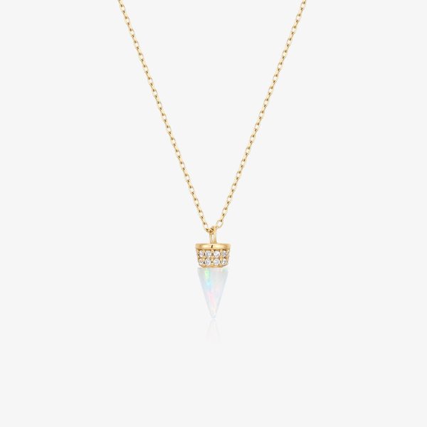 LORETTA | Opal and Lab Grown Diamond Drop Necklace