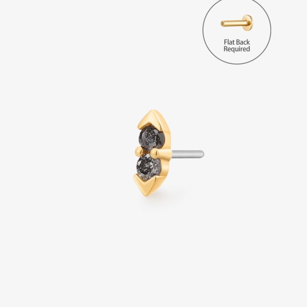 DELPHI | Grey Diamond Threadless Flatback Earring