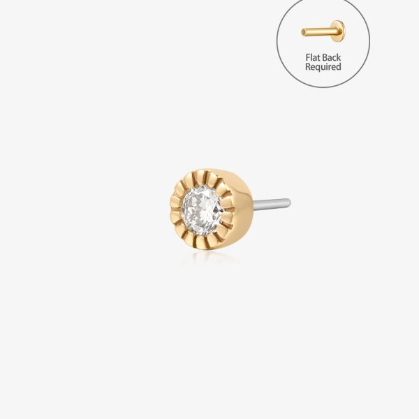 ASHLEY | Beaded Lab Grown Diamond Threadless Flatback Earring