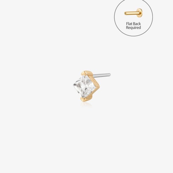 ANDI | Starburst White Sapphire Threadless Flatback Earring