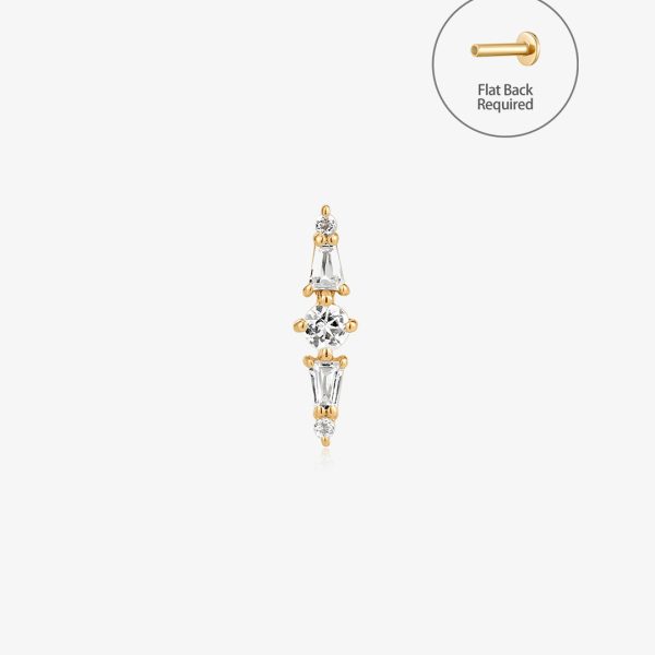 SAVANNAH | White Sapphire Threadless Flatback Earring