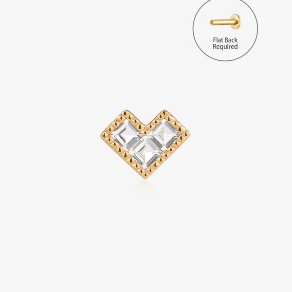 GENEVA | Triple White Sapphire Threadless Flatback Earring