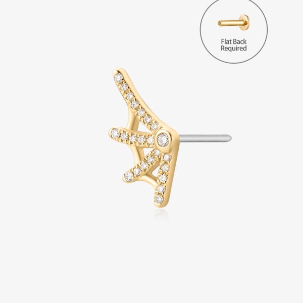 CHARITY | Lab Grown Diamond Web Threadless Flatback Earring