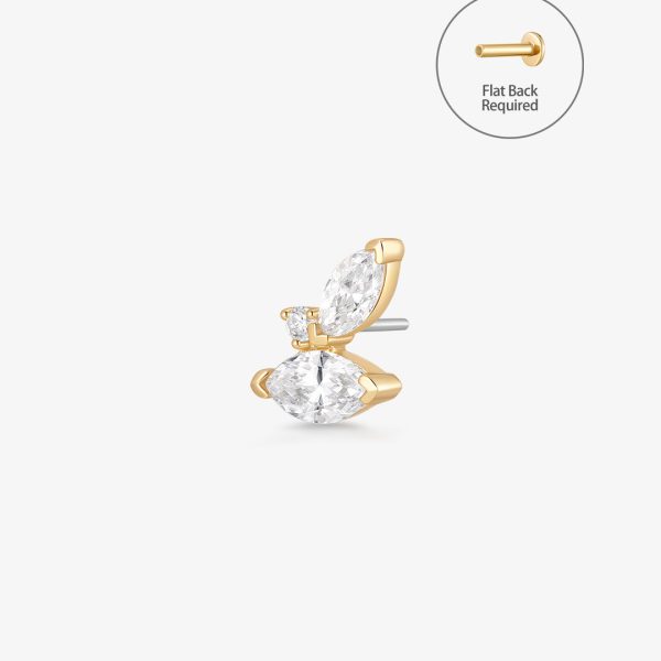 ARTEMIS | Marquise Lab Grown Diamond Threadless Flatback Earring