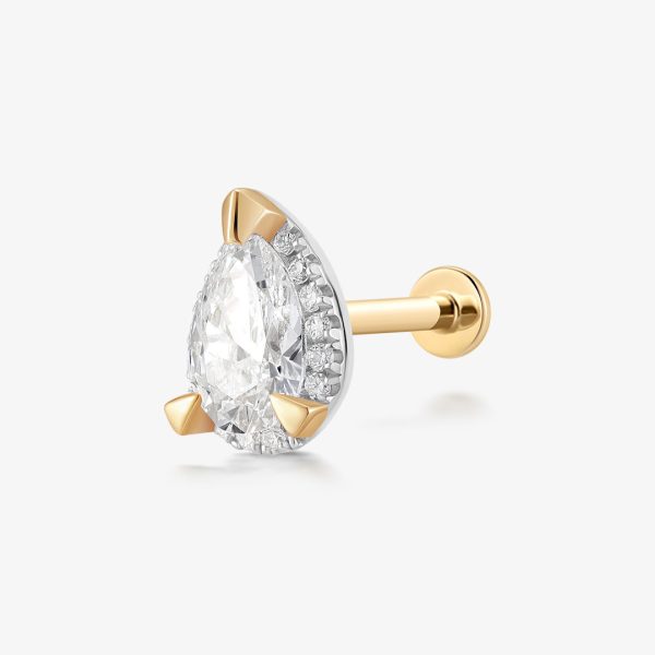 Pear Lab Grown Diamond Threaded Flatback (0.46 ct. tw.)