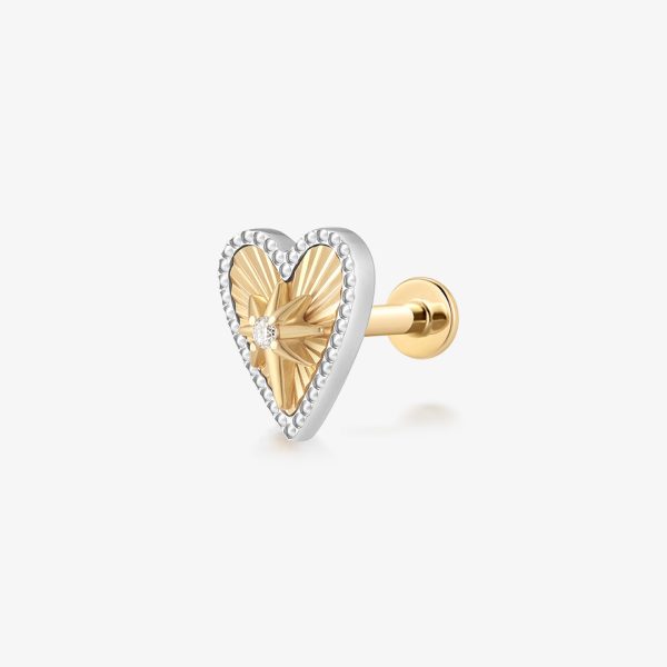 PETUNIA | Lab Grown Diamond Fluted Heart Threaded Flatback